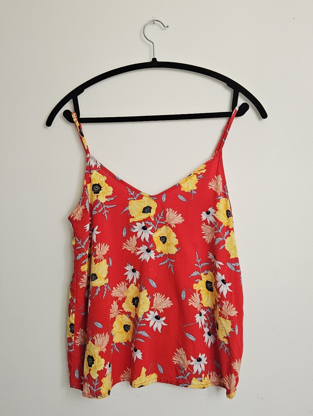 Red Floral Spaghetti Strap Camisole
